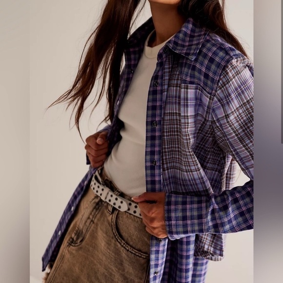 Free People Layer It Up Plaid Shirt - Picture 3 of 4